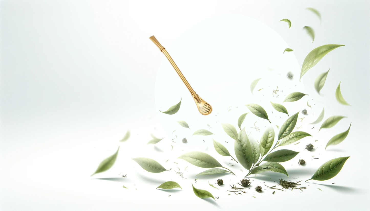 paille filtrante bambilla pour thé maté infusion coloris doré en acier inoxydable