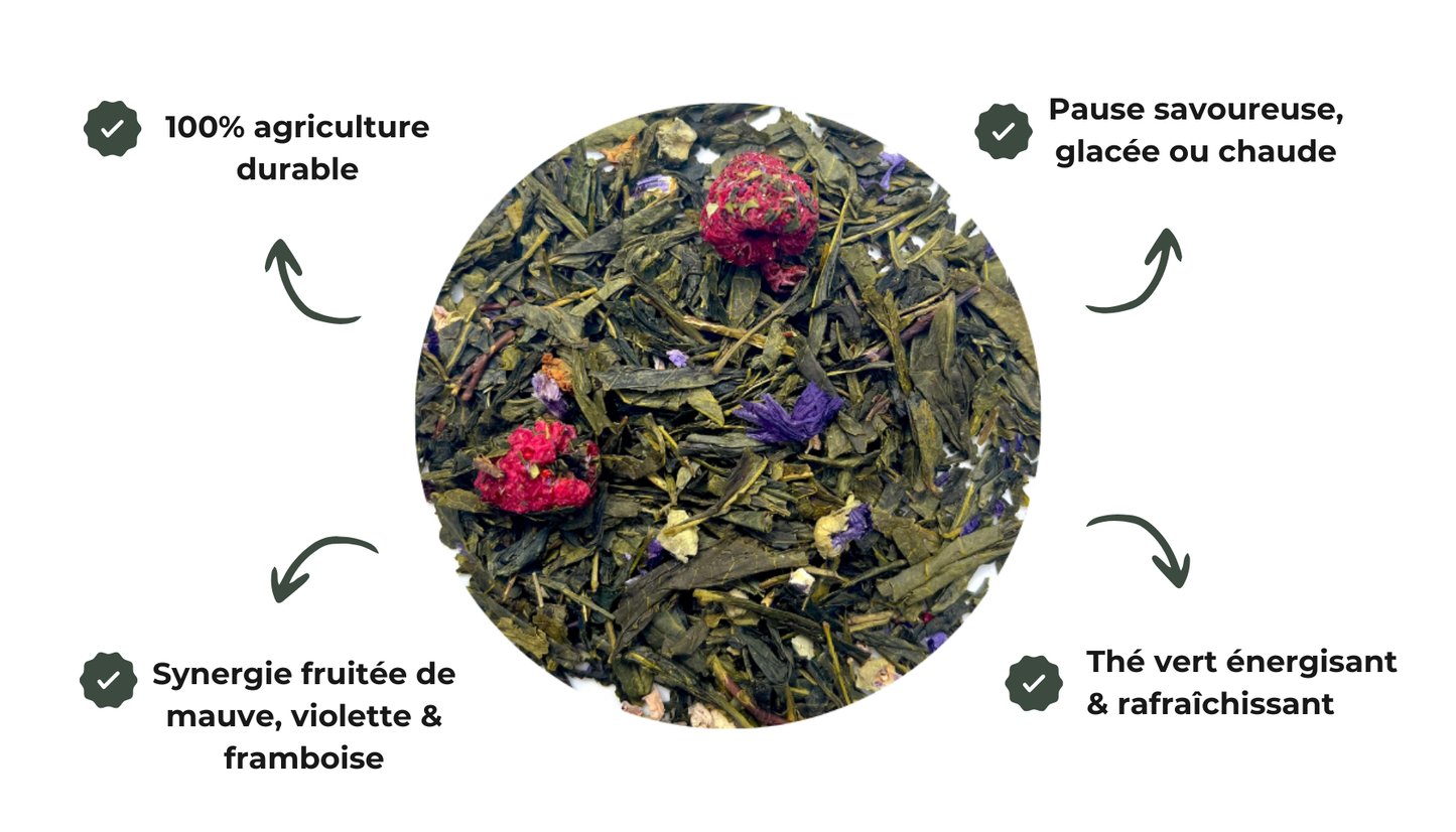 Sachet | Thé Vert Violette Framboise
