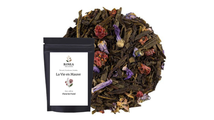 Thé vert violette framboise mauve