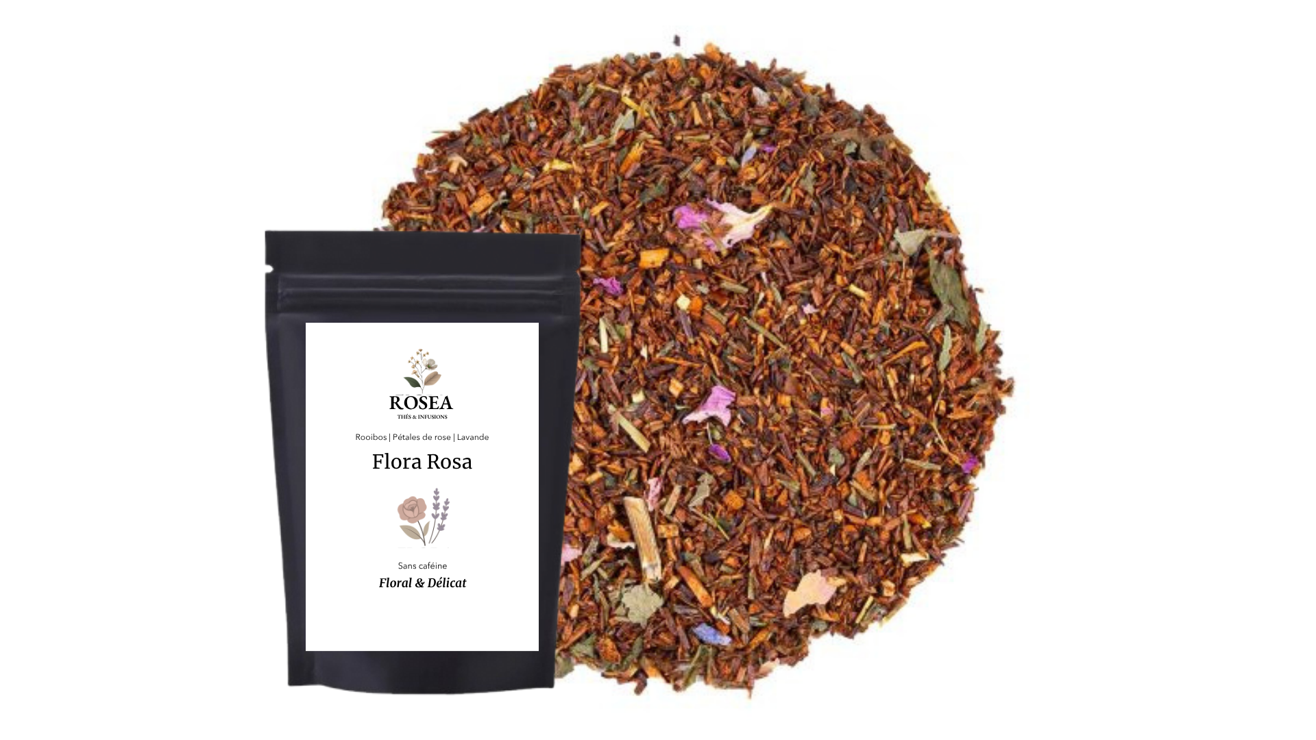 tisane de rooibos lavande rose mélisse biologique